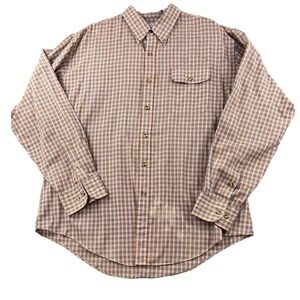 Brut Mens XL Vintage 80's Plaid Button Down Shirt Green Pink Purple Long Sleeve